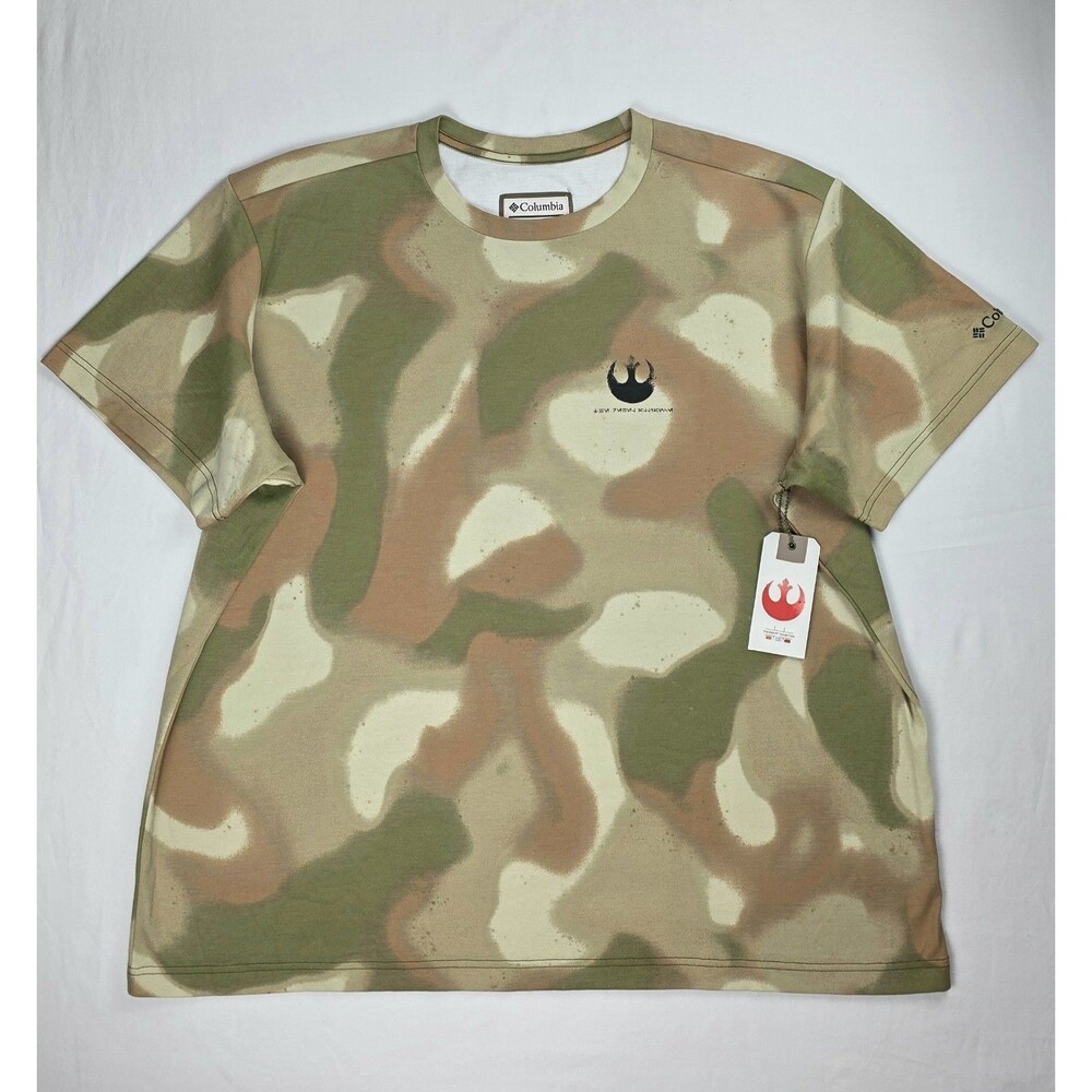 Columbia Star Wars Endor Issue Camo Short Sleeve Shirt 2XL NWT